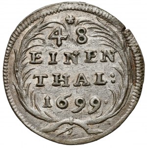 Augusto II il Forte, 1/48 tallero 1699 ILH, Dresda - raro