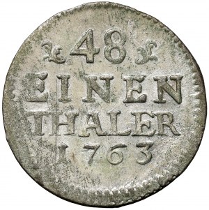 August III Sas, 1/48 thaler 1763 óF, Grünthal - rare
