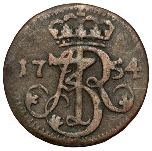 August III Sas, Szeląg Gdańsk 1754 - mniejsza korona