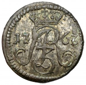 Augustus III Sas, Sheląg Toruń 1763 DB - s iniciálami - BEAUTIFUL