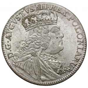 August III Sas, Ort Lipsk 1754 EC - szeroka głowa