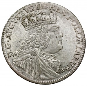 August III Saský, Ort Leipzig 1754 EC - široká hlava - krásná