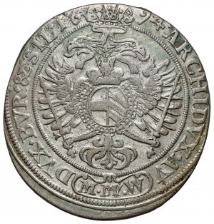 Slesia, Leopoldo I, 15 krajcars 1694 MMW, Wrocław