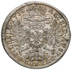Silesia, Charles VI, 15 krajcars 1738 GH, Wrocław