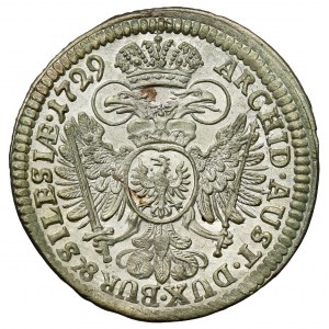 Śląsk, Karol VI, 3 krajcary 1729, Wrocław