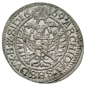 Śląsk, Leopold I, 3 krajcary 1669 SHS, Wrocław