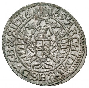 Slezsko, Leopold I, 3 krajcary 1669 SHS, Wrocław