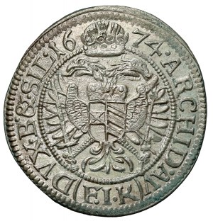Slesia, Leopoldo I, 3 krajcary 1674 FIK, Opole