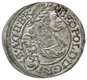 Slesia, Leopoldo I, 3 krajcary 1668 SHS, Wrocław