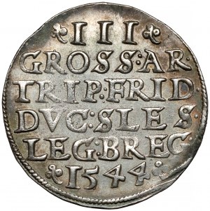 Sliezsko, Fridrich II, Trojak Legnica 1544 - KRÁSNE