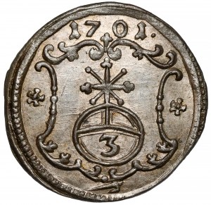 Augusto II il Forte, 3 talleri 1701 ILH, Dresda - campione