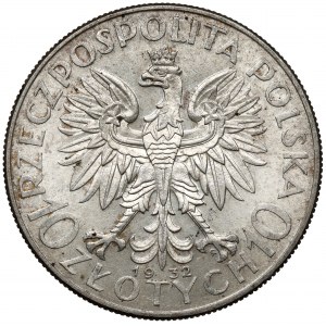 Głowa Kobiety 10 złotych 1932 zn, Warszawa