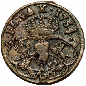 Augustus III Saxon, Penny 1754 (H) - AVGVSTVS - LARGE head