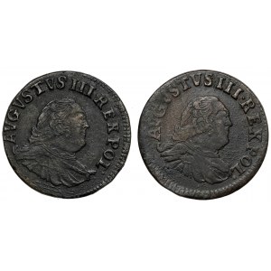 August III Sas, Grosze Grünthal? 1755 (3) - z interpunkcją (2szt)