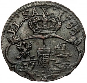 August III Saxon, 1755 penny (3) - AUGUSTUS - POL: