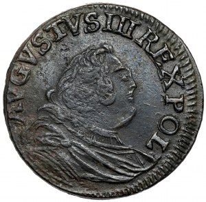 Augustus III Saxon, Penny 1758 - in armor - rare