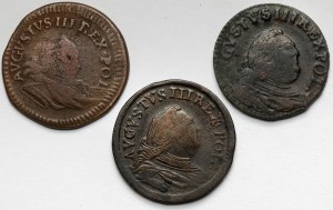 August III Saxon, Pennies 1753-1755 - set (3pcs)
