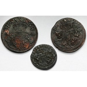 August III Sas, Grosze i Szeląg 1753-1754 - zestaw (3szt)