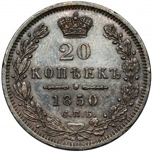 Russia, Nicola I, 20 copechi 1850