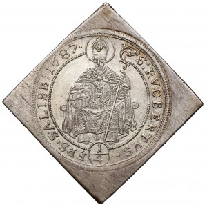 Austria, Johann Ernst von Thun, 1/4 talara 1687, Salzburg - KLIPA