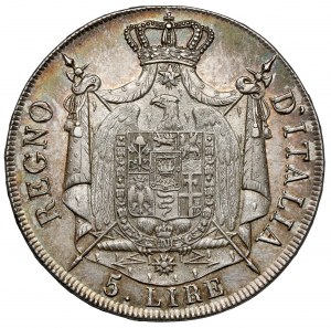 Itálie, Napoleon I, 5 lir 1807-M, Milán
