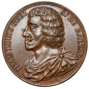 Francja, Ludwik XVIII (1814-1824), Medal z serii Wielcy Francuzi - Jean-Louis Guez de Balzac