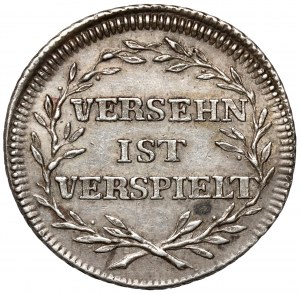 Silver card game token (18th century) - VERSEHN IST VERSPIELT