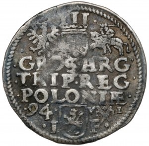 Sigismund III Vasa, Trojak Poznań 1594 VI - larger head