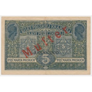 5 mkp 1916 Generał - MUSTER ...Biletów - A 0000000