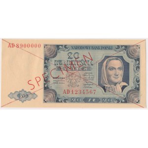 20 złotych 1948 - SPECIMEN - AD