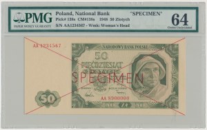 50 zloty 1948 - SPECIMEN - AA