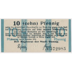 Gdańsk, 10 fenigów 1916