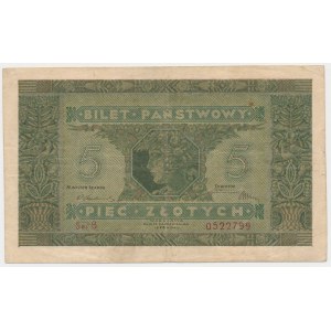 Bilet zdawkowy, 5 złotych 1926 Górnik - Ser.B