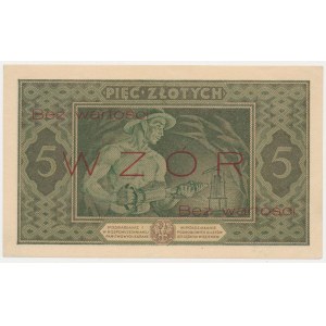 Bilet zdawkowy, 5 złotych 1926 Górnik - WZÓR