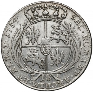 August III Sas, Ort Leipzig 1754 EG - breiter Kopf