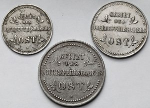 Ober-Ost. 1-3 kopějky 1916 A a J - sada (3ks)