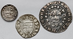Średniowiecze, Denar, szeląg i grosz - zestaw (3szt)