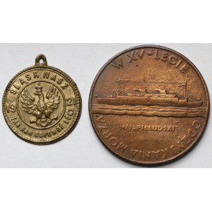 Medalik patriotyczny, Śląsk 1921 - III Powstanie Śląskie i Medal Liga Morska i Kolonialna - zestaw (2szt)