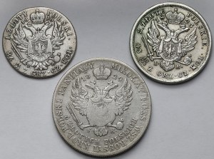 1-5 Polish zloty 1818-1829 - set (3pcs)