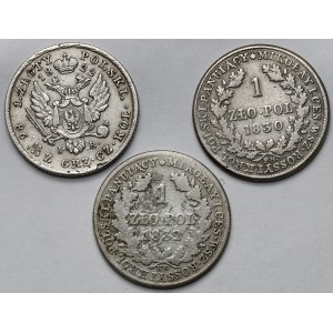 1 złoty polski 1822-1832 - zestaw (3szt)