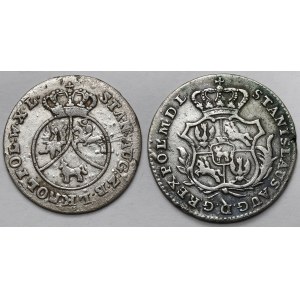 Poniatowski, Półzłotek 1766 FS i 10 groszy 1793 - zestaw (2szt)