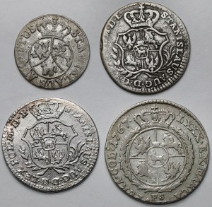 Poniatowski, oro, mezzo oro e 6 penny 1766-1795 - set (4 pezzi)