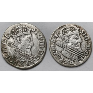 Zygmunt III Waza, Trojak Kraków 1621-1623 - zestaw (2szt)