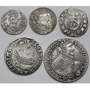 Zygmunt III Waza, od szeląga do orta 1615-1626 - zestaw (5szt)