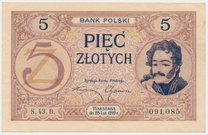 5 złotych 1919 - S.43.B. - PIĘKNA