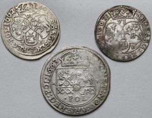 John II Casimir, Tymf 1663 and Sixers 1662-1667 - set (3pcs)
