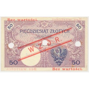 50 złotych 1919 - WZÓR - A.42 - niski nadruk - perforacja