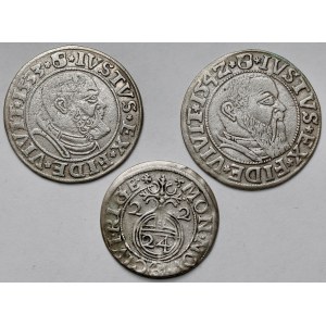 Prusy, Albert Hohenzollern, Grosz Królewiec 1533-1542 i Półtorak 1622 - zestaw (3szt)
