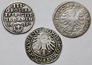 Sigismund I the Old, Pennies 1528-1534 and Troy 1539 - set (3pcs)