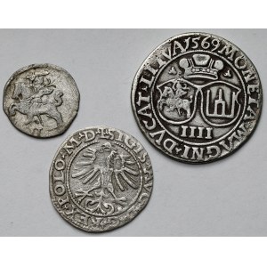 Zygmunt II August, Dwudenar, Półgrosz i Czworak 1564-1569 - zestaw (3szt)